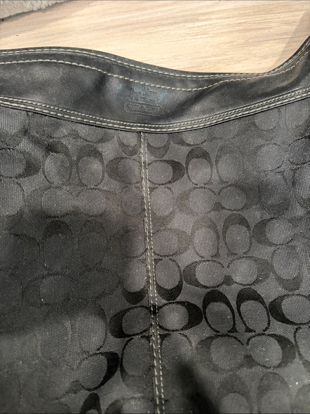 Coach Black Signature bucket Shoulder Bag